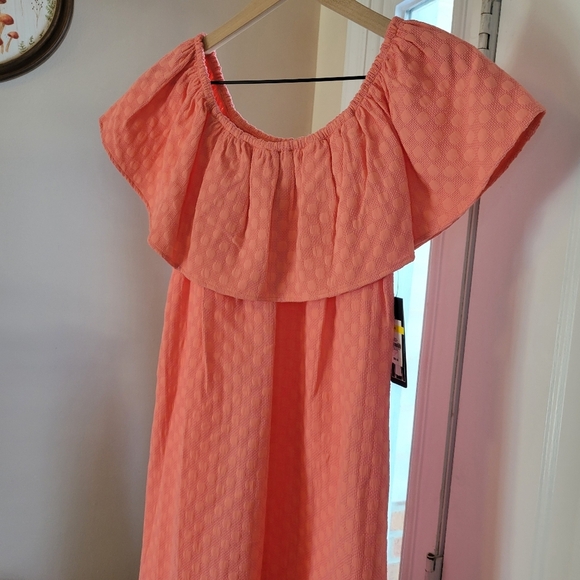 NWT Crown & Ivy Blush Pink Off The Shoulder Knee Length Dress, Size M - Picture 3 of 10